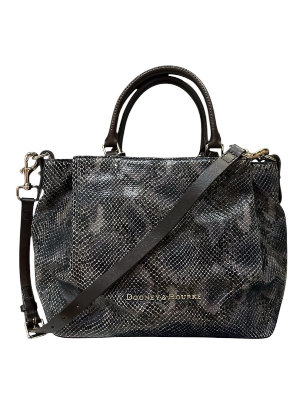 Dooney & Bourke City Python Barlow Purse Satchel w Shoulder Strap & Dust Bag